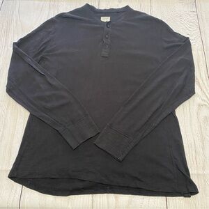 rag & bone Charcoal Long Sleeve Flame Henley xl